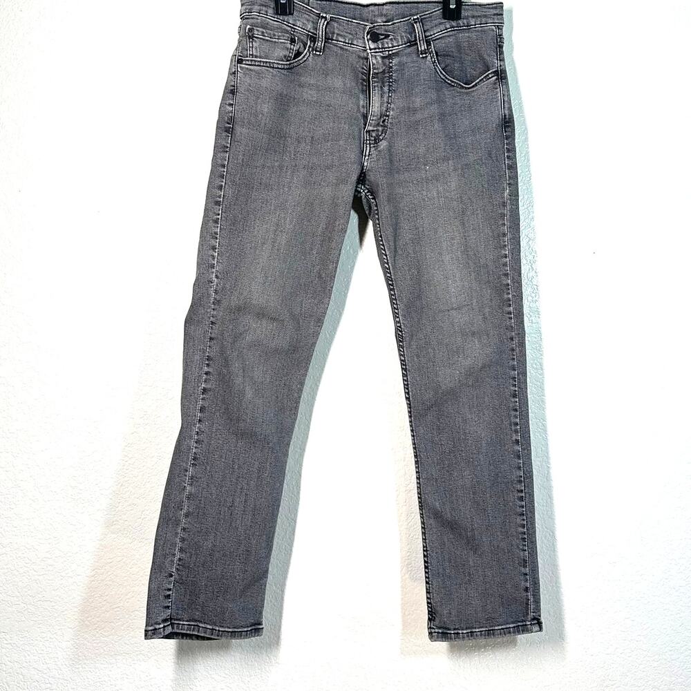 33/30 Levi's 511 Slim Fit grey denim jeans mid-rise zip fly men's black wash